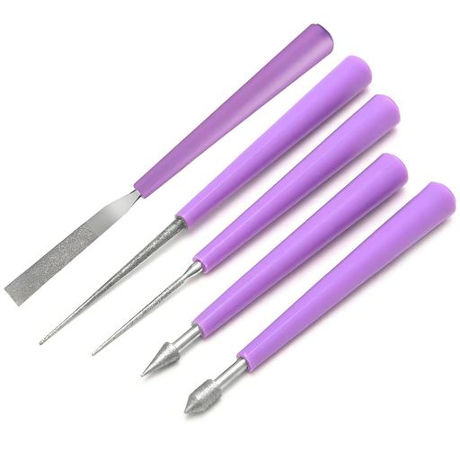 ビーズリーマーセット5個入りセットダイヤモンドヤスリ穴拡大ツールセットクラフトジュエリーアクセサ..