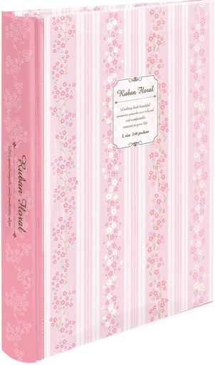 ナカバヤシ背丸ブック式/L判3段/240枚収納(リュバンフローラル)BPL-240-1-Pピンク