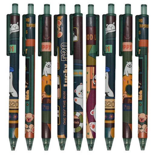 Maydahuiかわいい動物ノック式ボールペン12本セット0.5mm黒インク猫うさぎクマジェルボールペンおしゃ..