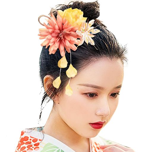 [OTAKUMARKET]浴衣髪飾り成人式花七五三袴着物和装卒業式結婚式髪飾り振袖髪留め水引きクリップヘアア..