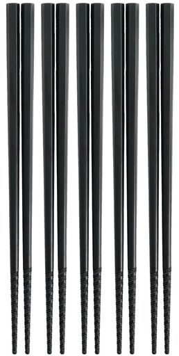 曙産業トルネード箸黒22.5cm5膳セット日本製PM-377