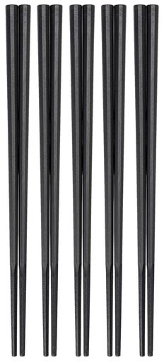 曙産業十角ぐる麺箸黒24cm5膳セット日本製GM-4005
