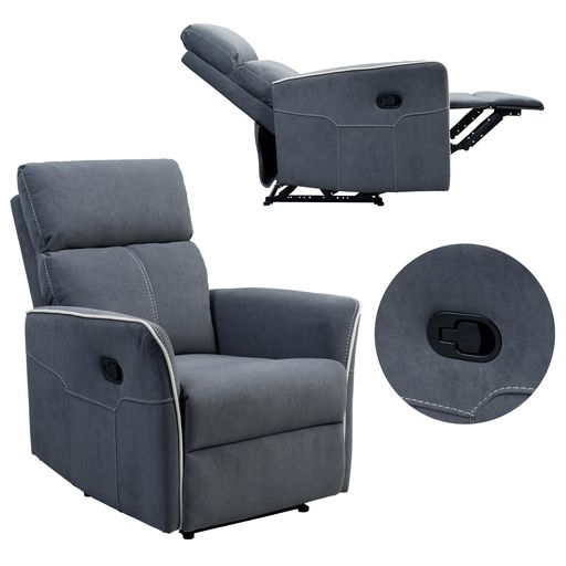 FLEXISPOTリクライニングチェアソファー1人XC3リクライニングソファー162度リクライニング映画用オットマン内蔵ファブリック座り心地疲れにくい(グレー)