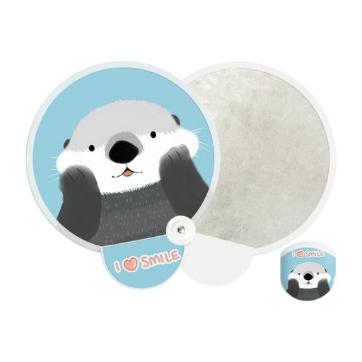 うちわ折り畳み式団扇撮影用レフ板2-in-1スタジオ撮影補光直径20cm可愛い絵柄扇子折りたたみ式ハンドル..