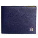 【訳アリ】ダンヒル dunhill 二つ折り財布/小銭入れ付 L2T732N ブルー/マスタードイエロー【BELGRAVE BLUE(ベルグレイブ ブルー)】 ...