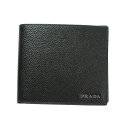 PRADA(プラダ）二つ折り財布 2M0513 VIT.MICRO GRAIN NERO+BALTICO 【送料無料】【あす楽対応】【RCP】【楽ギフ_包装】