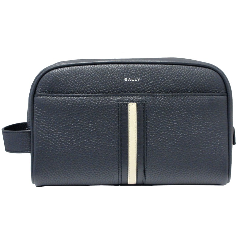 バリー バッグ メンズ バリー BALLY セカンドバッグ RBN_S WASHBAG 6305025 MIDNIGHT21+PALLADIO ミッドナイトネイビー 【送料無料】