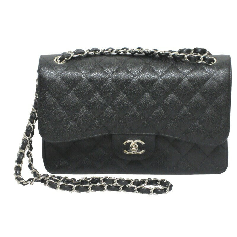 樂天商城 - シャネル CHANEL マトラッセ Wフラップ チェーンショルダー 黒 シルバー金具 A58600 レディース キャビアスキン 【未使用】