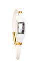 rv o^C Y 14639 Rumba Time Silicone Rubber White Metallic Gold Link Watch Size Lrv o^C Y 14639