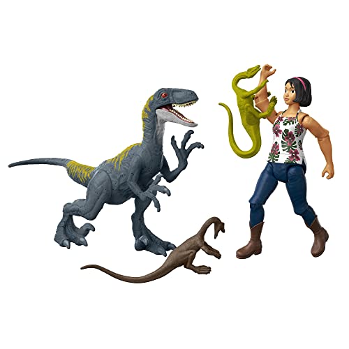 ジュラシックワールド JURASSIC WORLD おもちゃ フィギュア 恐竜映画 Mattel Jurassic World Toys Camp Cretaceous Sammy, Velociraptor and 2 Compys Human and Dino Pack with 2 Action Figures anジュラシックワールド JURASSIC WORLD おもちゃ フィギュア 恐竜映画