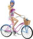 バービー バービー人形 Barbie Doll & Bike Set with Accessories, Blonde in Rainbow Romper with Pink & Blue Bicycle, Helmet, Basket & Water Bottleバービー バービー人形