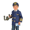 メリッサ&ダグ おもちゃ おままごと ごっこ遊び Melissa & Doug Melissa & Doug Pilot Role Play Costume Set (6 pcs) - Jacket, Tie, Hat, Wings, Steering Yoke, Checklistメリッサ&ダグ おもちゃ おままごと ごっこ遊び Melissa & Doug