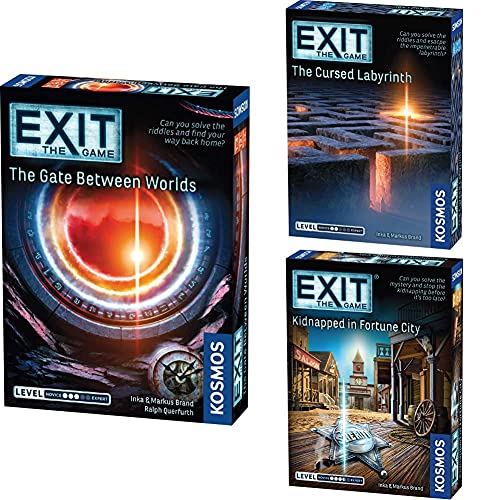 ܡɥ Ѹ ꥫ  EXIT: The Game 3-Pack Escape Room Bundle | Season 5A |Gate Between Worlds, Cursed Labyrinth, Kidnapped in Fortune City | A Kosmos Game | Card-Based at-Home Experience for 1 tܡɥ Ѹ ꥫ 
