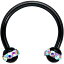 ܥǥǥ ԥ ꥫ ̤ȯ ֥ Body Candy 16G Black Electroplated Steel Horseshoe Aurora Accent Curved Barbell Earring Cartilage Septum 3/8ܥǥǥ ԥ ꥫ ̤ȯ ֥