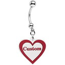 ボディキャンディー ピアス アメリカ 日本未発売 ブランド Body Candy Steel Red and White Valentines Day Heart Personalized Name Dangle Belly Ringボディキャンディー ピアス アメリカ 日本未発売 ブランド