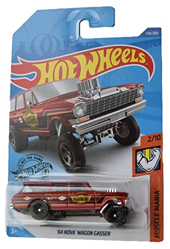 ۥåȥ ޥƥ ߥ˥ ۥåȥ Hot Wheels '64 Nova Wagon Gasser, [red] 174/250 Muscle Mania 2/10ۥåȥ ޥƥ ߥ˥ ۥåȥ