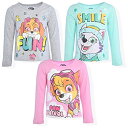 パウパトロール 子供服 長袖Tシャツ 3点セット 5T 日本サイズ110-120相当 スカイ エベレスト 複数キャラクター ピンク/グレー/ミントブルー キッズ ファッション 男の子 女の子