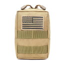 タクティカルポーチ ミリタリーポーチ サバイバルゲーム サバゲー アメリカ Tactical Molle Waist Bag with US Flag Patc...