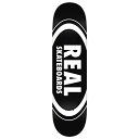 デッキ スケボー スケートボード 海外モデル 直輸入 Real Team Classic Oval Skateboard Deck - Black - 8.25...