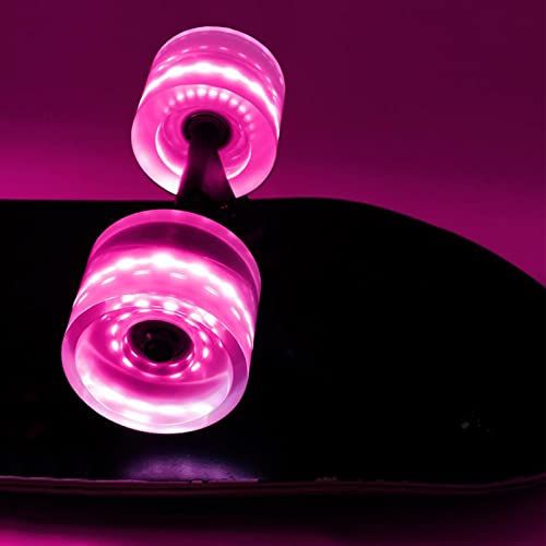 ウィール タイヤ スケボー スケートボード 海外モデル BAOOOFU POPOL Light Up Skateboard Wheels with Bearings, 63mm×51mm Glow in Dark LED Longboard Wheels, Pink Luminous Cruiser Wheels Park Coolest Outdウィール タイヤ スケボー スケートボード 海外モデル