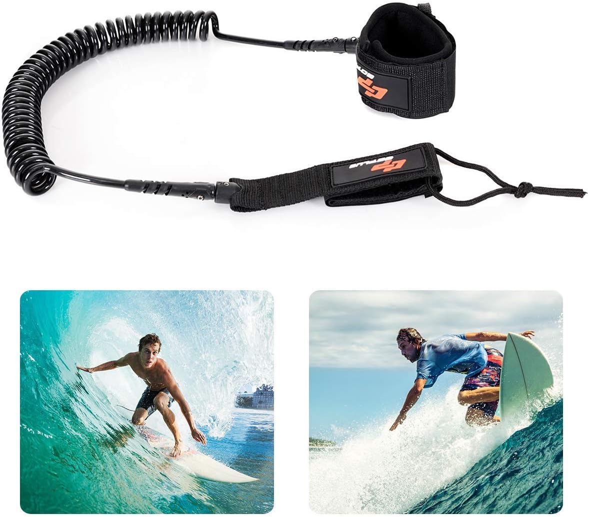 メです サーフィン Surf Leash Coiled Safety Rope Set Ankle Strap with Waterproof Wallet/Phone Bagサーフィン リーシュコード マリンスポーツ：angelica リーシュコード マリンスポーツ Goplus 11ft ㊟ゴルフコン