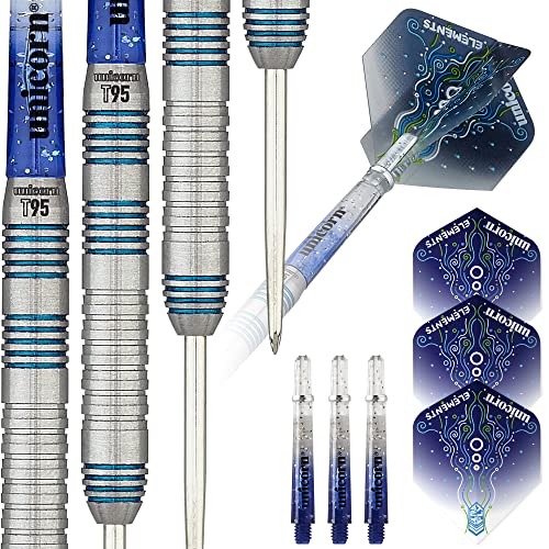 海外輸入品 ダーツ Unicorn Steel Tip Darts Set | Core XL T95 Series Style 2 | 95% Tungsten Barrels with Blue Accents | 21 g海外輸入品 ダーツ