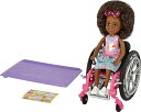 バービー バービー人形 Barbie Chelsea Doll Wheelchair with Moving Wheels, Ramp, Sticker Sheet Accessories, Small Doll with Curly Brown Hairバービー バービー人形