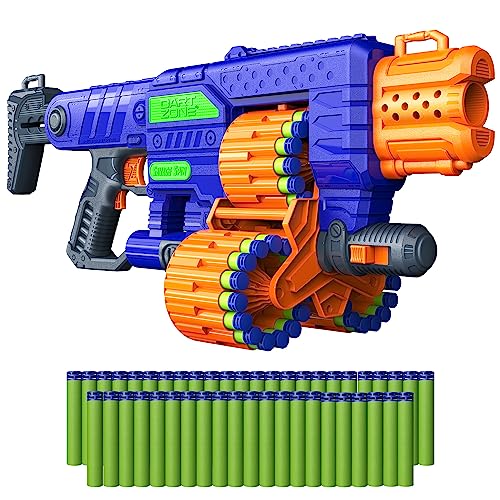 ダートゾーン ブラスター アメリカ 直輸入 ダーツ DART ZONE Savage Spin Semi-Auto Foam Dart Blaster ? 45-Dart Triple-Drum Motorized Foam ? NERF Dart Compatible Soft Bullet Toy Gun for Kids w. 90 Darts ダートゾーン ブラスター アメリカ 直輸入 ダーツ