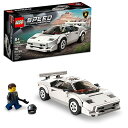 レゴ Lego Speed Champions Lamborghini Countach 76908, Race Car Toy Model Replica, Collectible Building Set with Racing Driver Minifigureレゴ