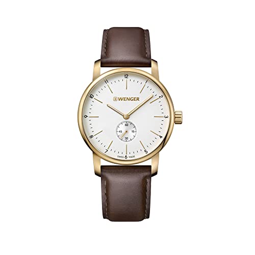 ウェンガー 腕時計（メンズ） 腕時計 ウェンガー スイス メンズ 腕時計 Wenger Men's Urban Classic Stainless Steel Swiss-Quartz Leather Strap, Brown, 22 Casual Watch (Model: 01.1741.124)腕時計 ウェンガー スイス メンズ 腕時計