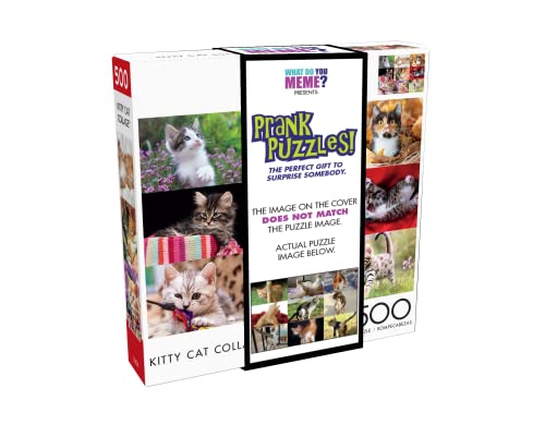 ジグソーパズル 海外製 アメリカ What Do You Meme Prank Puzzles - Kitty Cat Collage - 500 Piece Jigsaw Puzzle - Warning: This is a Prank Puzzle for Adults Challenging Puzzle Perfect for Game Nightsジグソーパズル 海外製 アメリカ