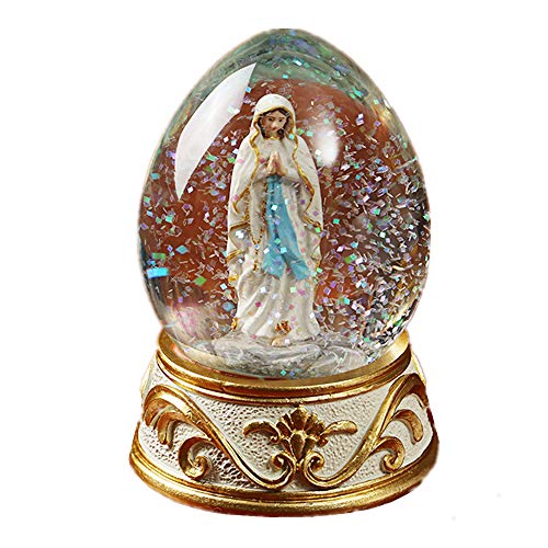 スノーグローブ 雪 置物 インテリア 海外モデル QTMY 4 Inch Religious Virgin Mary Figure Water Snow Globe Catholic, Hand-Painted Figureスノーグローブ 雪 置物 インテリア 海外モデル