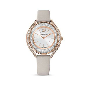 ӻ եSWAROVSKI ǥ 饰奢꡼ 쥬 SWAROVSKI Crystalline Aura Watch, Leather strap, Gray, Rose-Gold toneӻ եSWAROVSKI ǥ 饰奢꡼ 쥬