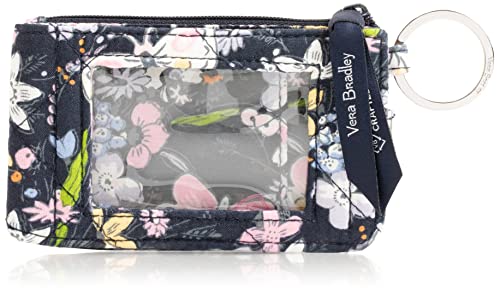 ヴェラブラッドリー ヴェラブラッドリー パスケース IDケース 定期入れ ベラブラッドリー Vera Bradley Women's Cotton Deluxe Zip ID Case Wallet With RFID Protection, Bloom Boom Navy - Recycled Cotton, One Sizeヴェラブラッドリー パスケース IDケース 定期入れ ベラブラッドリー