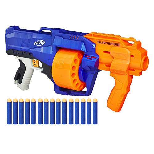 ナーフ アメリカ 直輸入 ソフトダーツ リフィル E0011 Nerf SurgeFire Elite Blaster -- 15-Dart Rotating Drum, Slam Fire, Includes 15 Official Nerf Elite Darts -- For Kids, Teens, Adults (Amazon Exclusiveナーフ アメリカ 直輸入 ソフトダーツ リフィル E0011