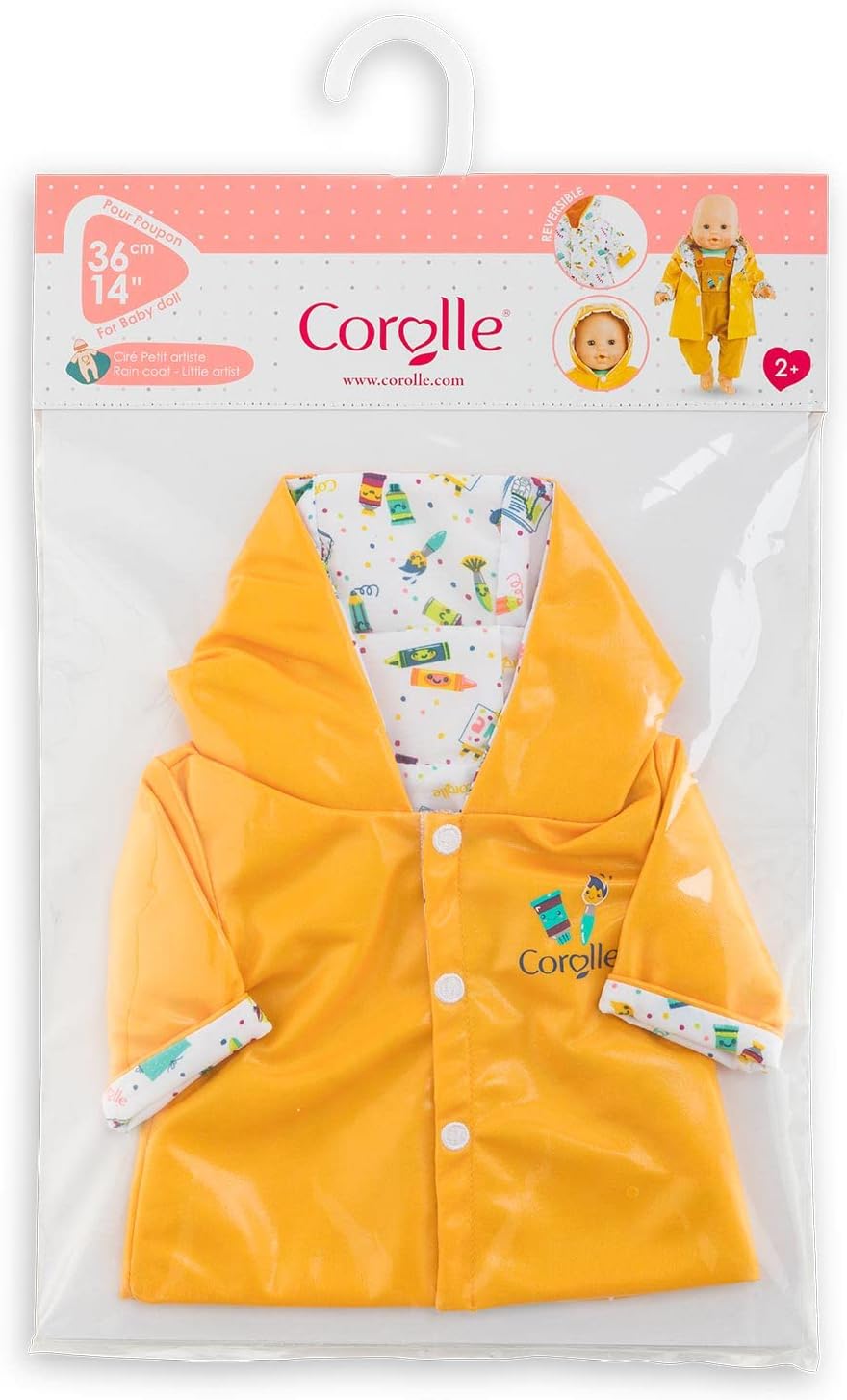 コロール 赤ちゃん 人形 ベビー人形 【送料無料】Corolle Little Artist Rain Coat Baby Doll Outfit - Premium Mon Grand Poupon Baby Doll Clothes and Accessories fit 14