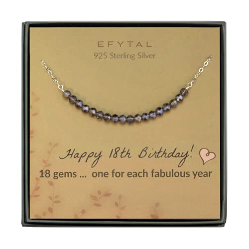 EFYTAL アクセサリー ブランド かわいい おしゃれ EFYTAL 18th Birthday Gifts for Girls, 925 Sterling Silver Necklace, Gifts for 18 Year Old Girl, 18th Birthday Decorations, 18 Year Old Gift Ideas for GirlEFYTAL アクセサリー ブランド かわいい おしゃれ