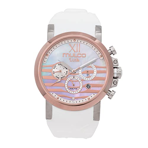 腕時計 マルコ レディース MULCO Lush Bee Stainless Steel Watches for Women with Quartz Analog Multifunctional Movement and Silicone Strap - Mineral Anti Scratching Coating and Water Resistant (White)腕時計 マルコ レディース