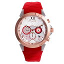 rv }R fB[X MULCO Lush Monarch Stainless Steel Watches for Women - Water Resistant, Analog Quartz Multifunctional Movement and Silicone Band - Redrv }R fB[X