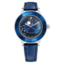 腕時計 スワロフスキー（SWAROVSKI） レディース ラグジュアリー エレガント SWAROVSKI Unisex-Adult's Octea Lux Moon Swiss Quartz Watch with Stainless Steel Strap, Blue, 17 (Model: 55腕時計 スワロフスキー（SWAROVSKI） レディース ラグジュアリー エレガント その1