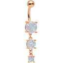 ボディキャンディー ピアス アメリカ 日本未発売 ブランド Body Candy 14G Anodized Steel Navel Ring Piercing Rosy White Accent Triple Dangle Belly Button Ringボディキャンディー ピアス アメリカ 日本未発売 ブランド