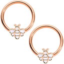 ボディキャンディー ピアス アメリカ 日本未発売 ブランド Body Candy 14G Nipplerings Piercing 1/2" Plated Steel 2Pc Rosy Bumble Bee BCR Captive Nipple Ring Setボディキャンディー ピアス アメリカ 日本未発売 ブランド