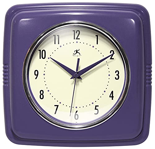 壁掛け時計 インテリア インテリア 海外モデル アメリカ Infinity Instruments Retro Wall Clock - 9 Inch Square Clock - Silent Non-Ticking Mid Century Modern - Kitchen Clock Office Clock Diner Wall Cloc壁掛け時計 インテリア インテリア 海外モデル アメリカ