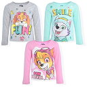 パウパトロール 子供服 長袖Tシャツ 3点セット 3T 日本サイズ100相当 スカイ エベレスト 複数キャラクター ピンク/グレー/ミントブルー キッズ ファッ...
