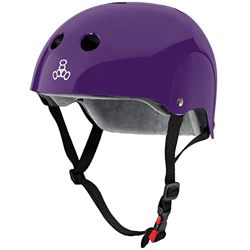 إå ܡ ȥܡ ǥ ľ͢ Triple Eight The Certified Sweatsaver Helmet for Skateboarding, BMX, and Roller Skating, Purple Glossy, X-Small/Smallإå ܡ ȥܡ ǥ ľ͢