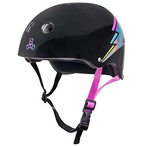 إå ܡ ȥܡ ǥ ľ͢ Triple Eight The Certified Sweatsaver Helmet for Skateboarding, BMX, and Roller Skating, Black Lightning Hologram, Small/Mediumإå ܡ ȥܡ ǥ ľ͢