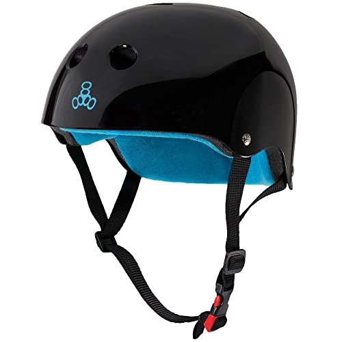 إå ܡ ȥܡ ǥ ľ͢ Triple Eight THE Certified Sweatsaver Helmet for Skateboarding, BMX, and Roller Skating, Black Glossy, X-Small / Smallإå ܡ ȥܡ ǥ ľ͢