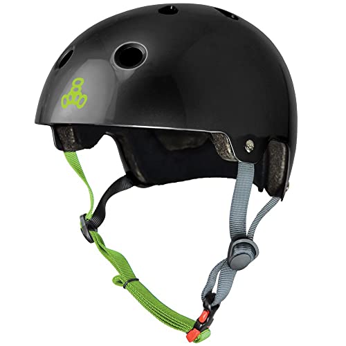 ヘルメット スケボー スケートボード 海外モデル 直輸入 Triple Eight Dual Certified Bike and Skateboard Helmet Black Glossy X-Small / Small 3046 ヘルメット スケボー スケートボード 海…