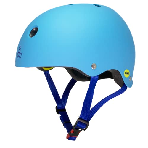 إå ܡ ȥܡ ǥ ľ͢ Triple Eight Dual Certified MIPS Bike and Skateboard Helmet, Blue Matte, Large/X-Largeإå ܡ ȥܡ ǥ ľ͢