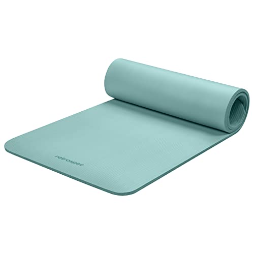 ヨガマット フィットネス Retrospec Solana Yoga Mat 1/2 Thick w/Nylon Strap for Men Women - Non Slip Excercise Mat for Yoga, Pilates, Stretching, Floor Fitness Workouts, Blue Ridgeヨガマット フィットネス